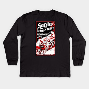 Santa and the Ice Cream Bunny Kids Long Sleeve T-Shirt